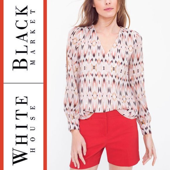 WHBM | Pastel Print Split Sleeve Top - Picture 1 of 12